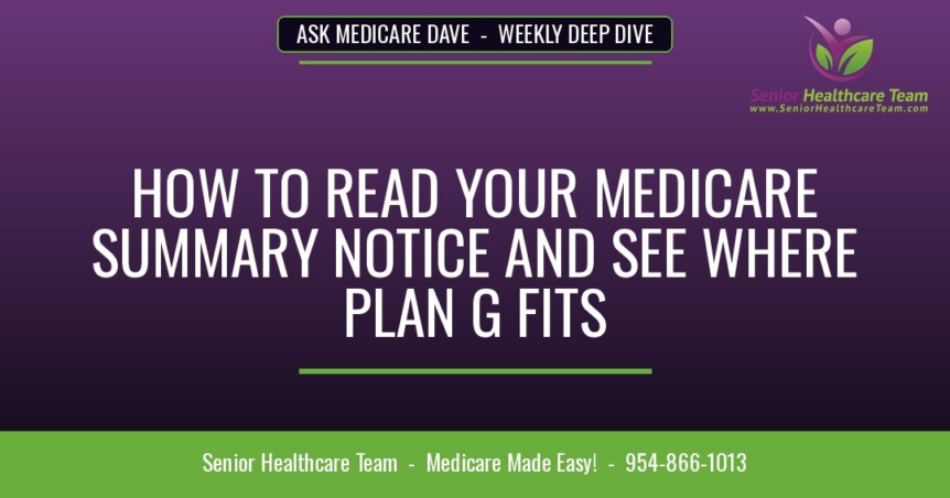 Medicare Summary Notice: How Plan G Helps You Read It